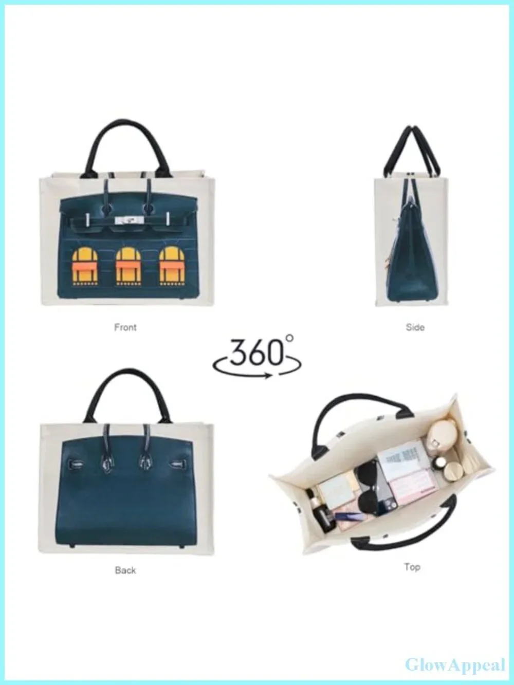 Luxury Print Tote Bag, 16oz Canvas, Fits 15